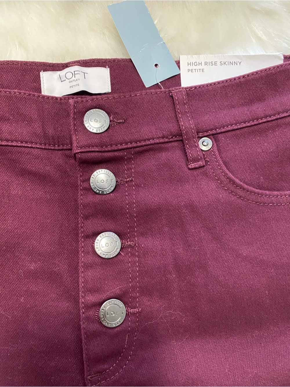 LOFT High-Rise Skinny Jeans in Plum
